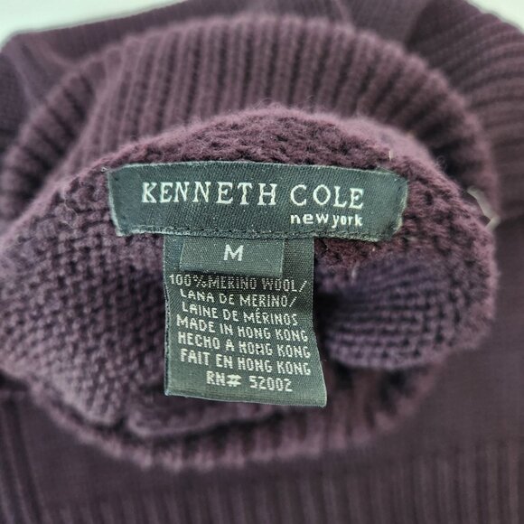Vintage Kenneth Cole Merino Wool Sleeveless Turtleneck Eggplant Size Medium - Picture 8 of 8